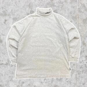 90's Adidas Turtle Neck Heavyweight Graphic Long Sleeve Shirt